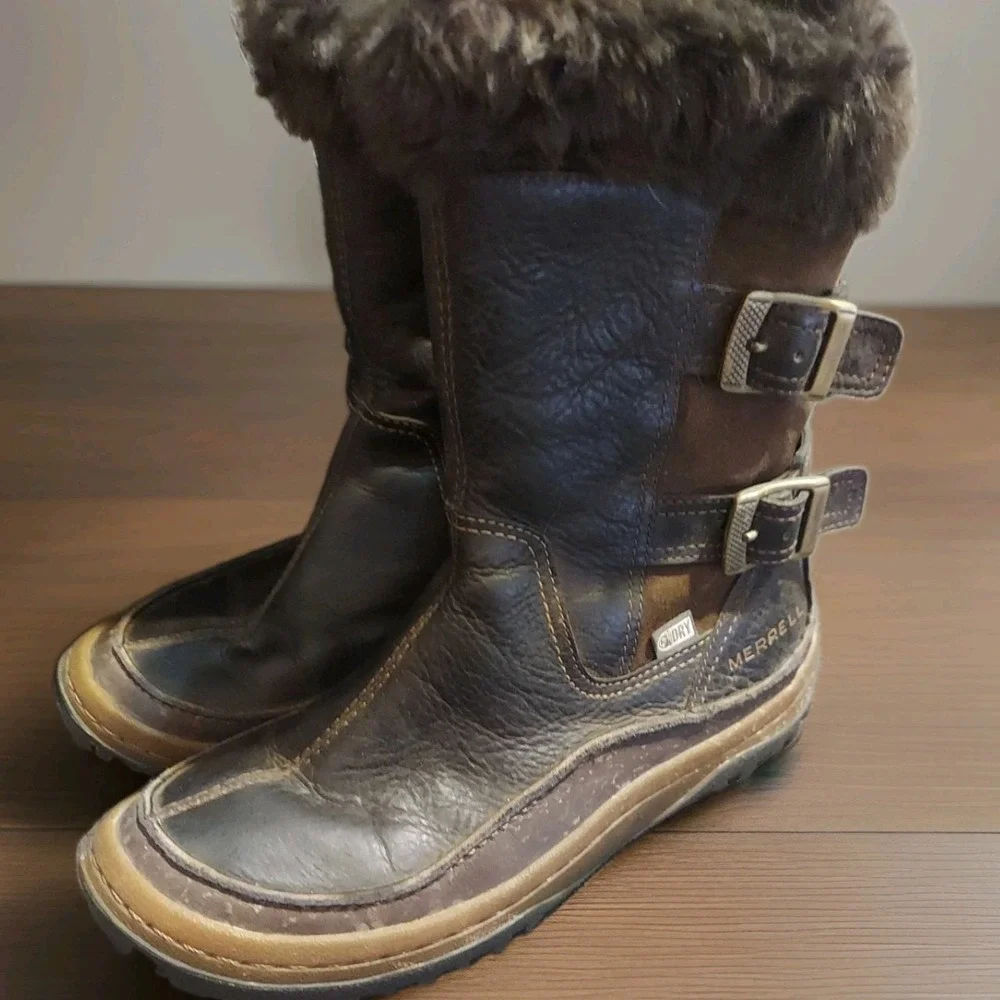 Merrell Decora Chant Boots Brown  Waterproof Leather Insulated 200g Women's 6.5